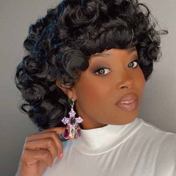 “The Cross” Gorgeous Fringe Oversized Earrings - Picture 8 of 17